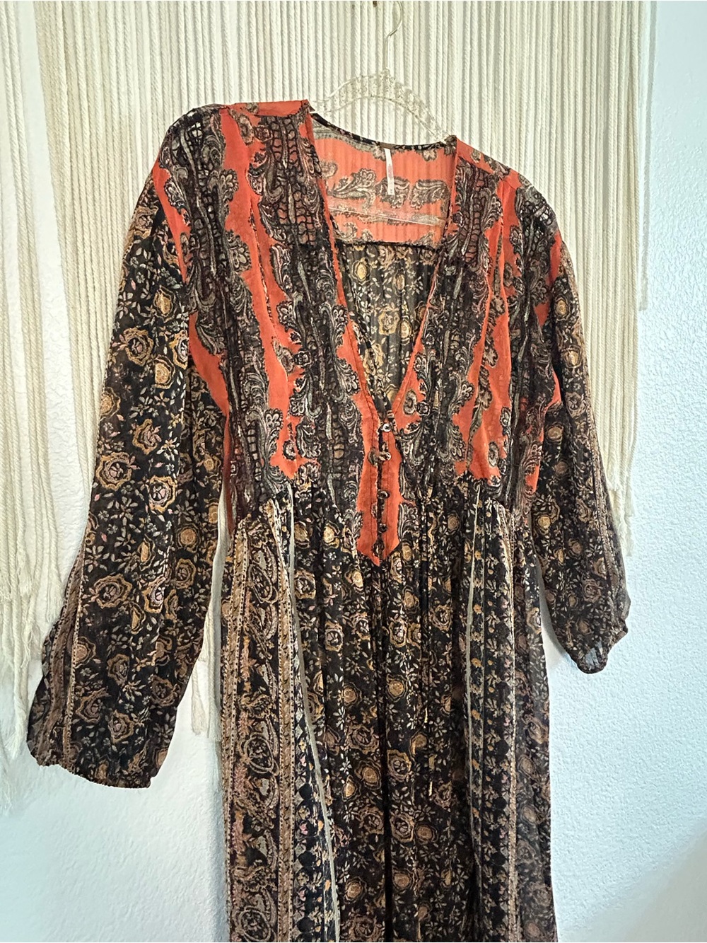 Free People Free Flowing
Printed Maxi SemiSheer Top Tunic Boho Dress - Picture 8 of 9
